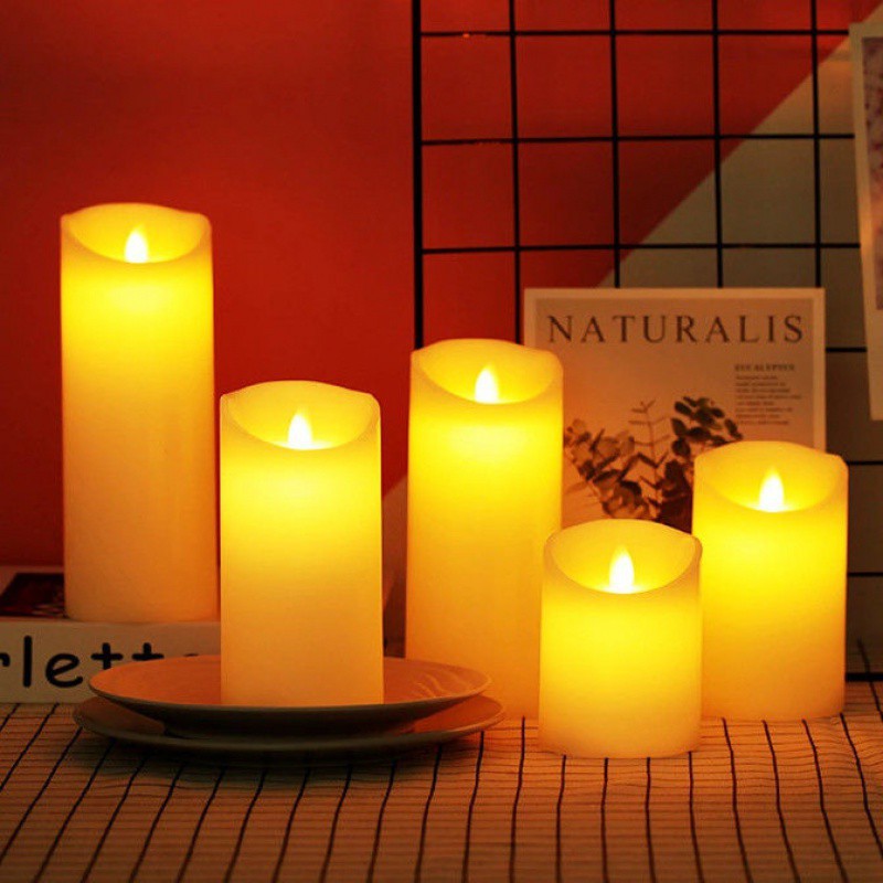 Flammenlose LED-Blockkerzen und Kürbis-Kerzen Set