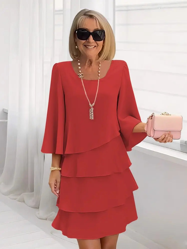 Catherine | Elegant Dress with Rouches