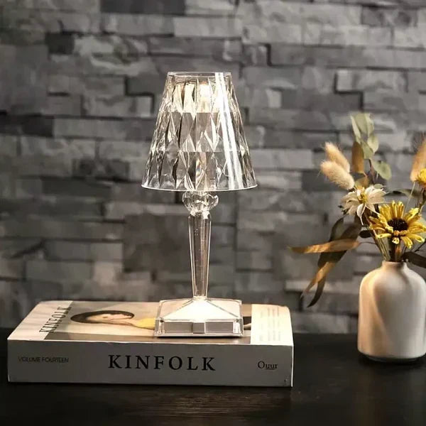 Kristall-Tischlampe mit Touch-Steuerung und Akku