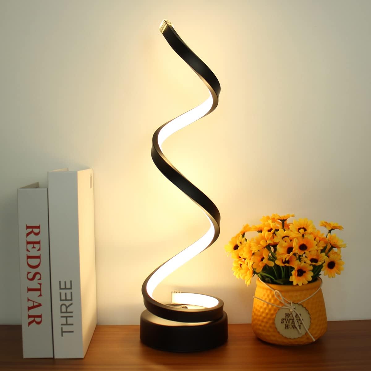 Spiralförmige dimmbare Tischlampe mit Farbwechsel