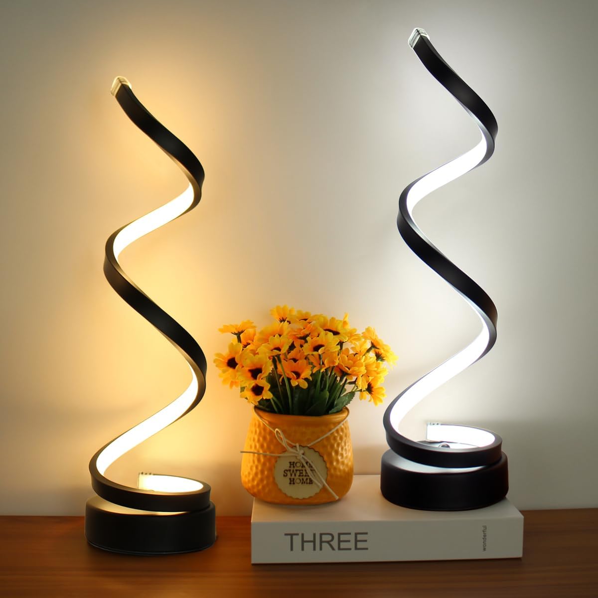 Spiralförmige dimmbare Tischlampe mit Farbwechsel