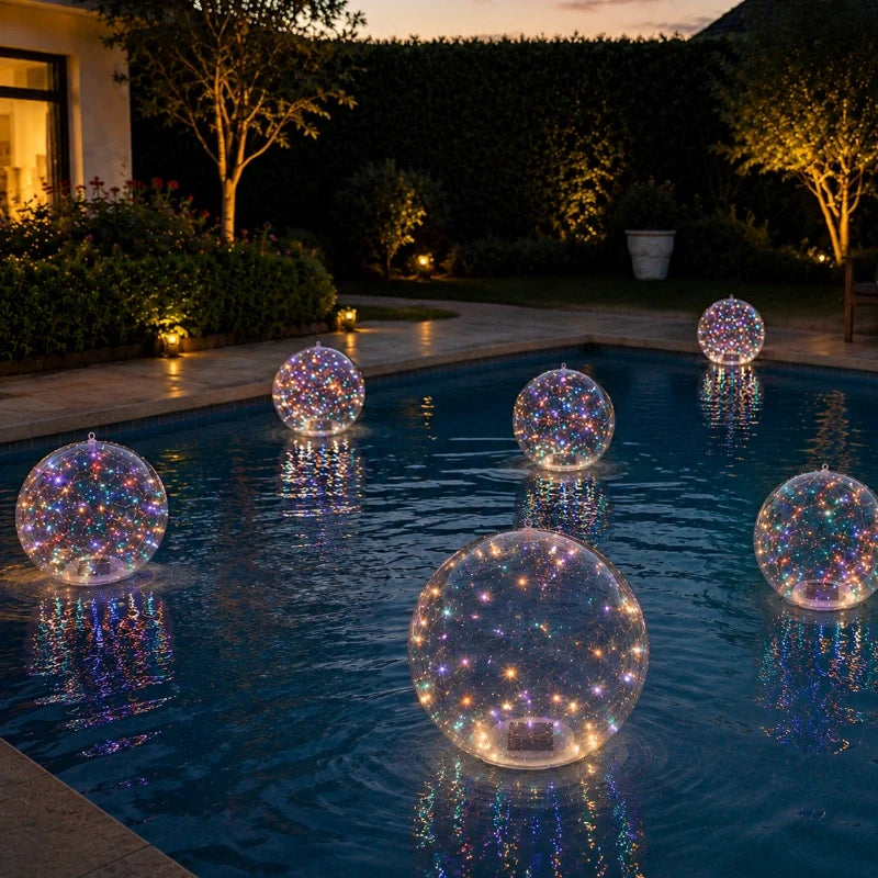 Schwimmende Solarleuchte Kugel für Pool und Garten