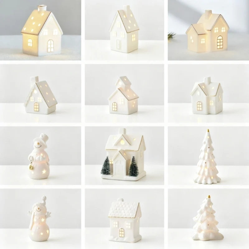 Snowhaven™ Keramikdorf mit Beleuchtung – Winterliche Dekoration