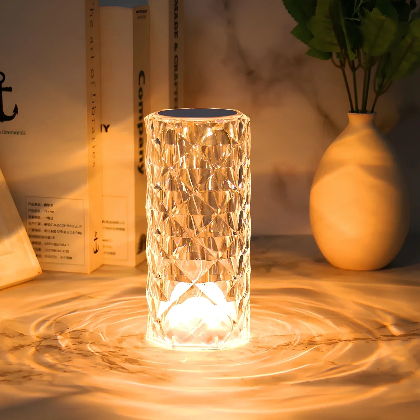 Kristall-Tischlampe mit Farbwechsel und Touchsteuerung