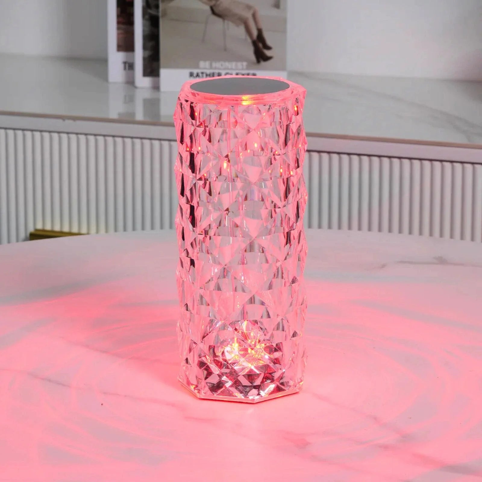 Kristall-Tischlampe mit Farbwechsel und Touchsteuerung