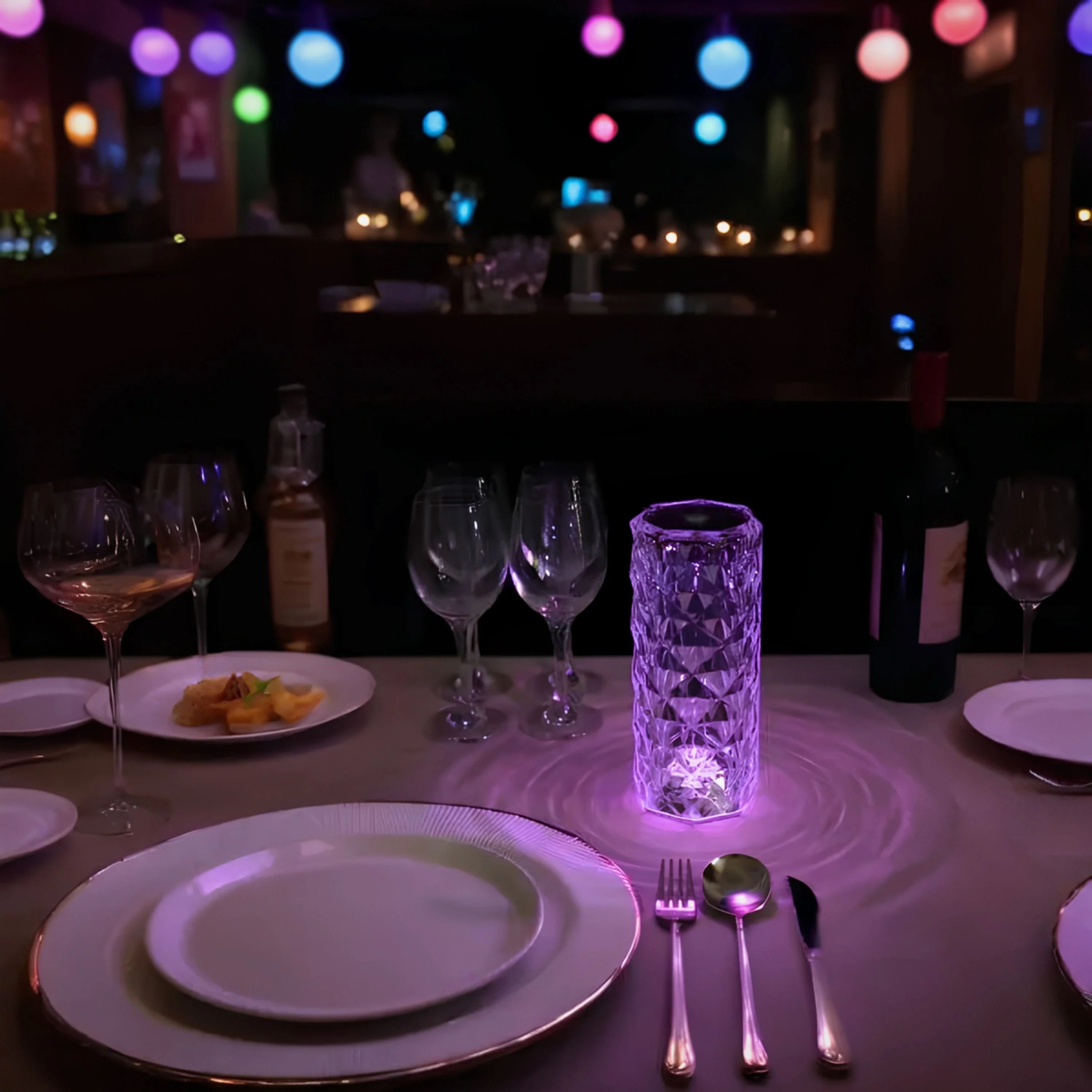 Kristall-Tischlampe mit Farbwechsel und Touchsteuerung