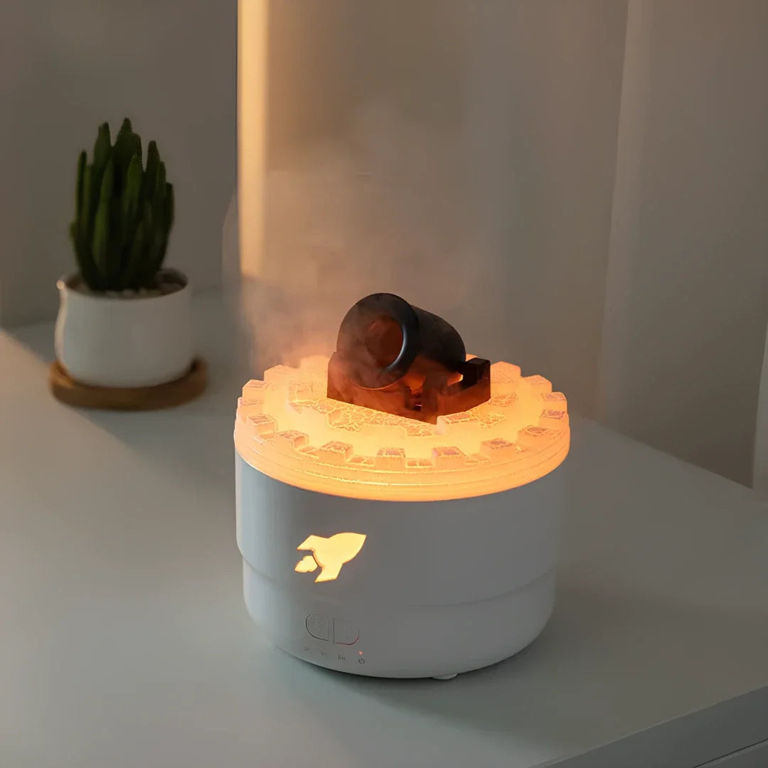 Kanonen-Luftbefeuchter mit LED-Beleuchtung und Nebeleffekt