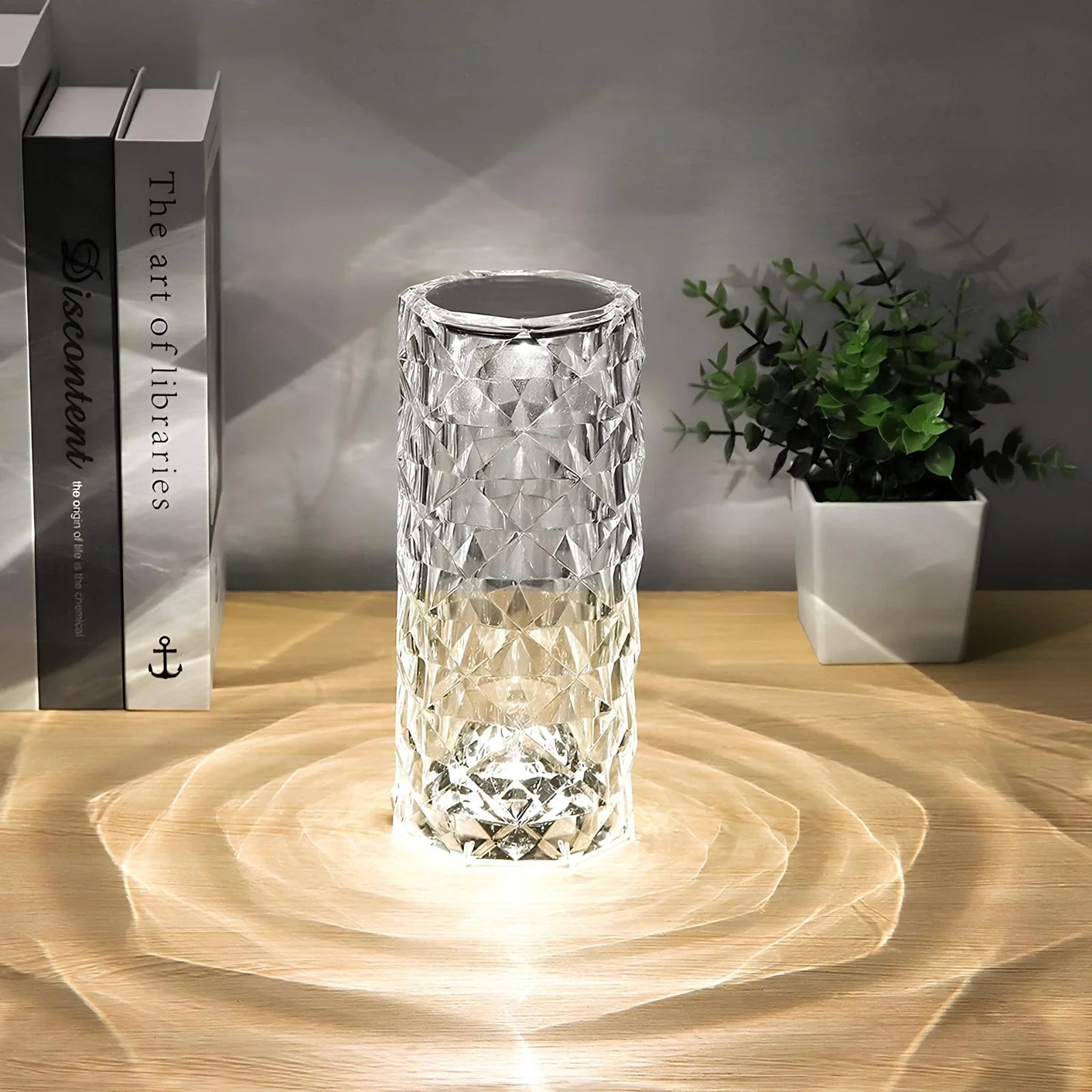 Kristall-Tischlampe mit Farbwechsel und Touchsteuerung