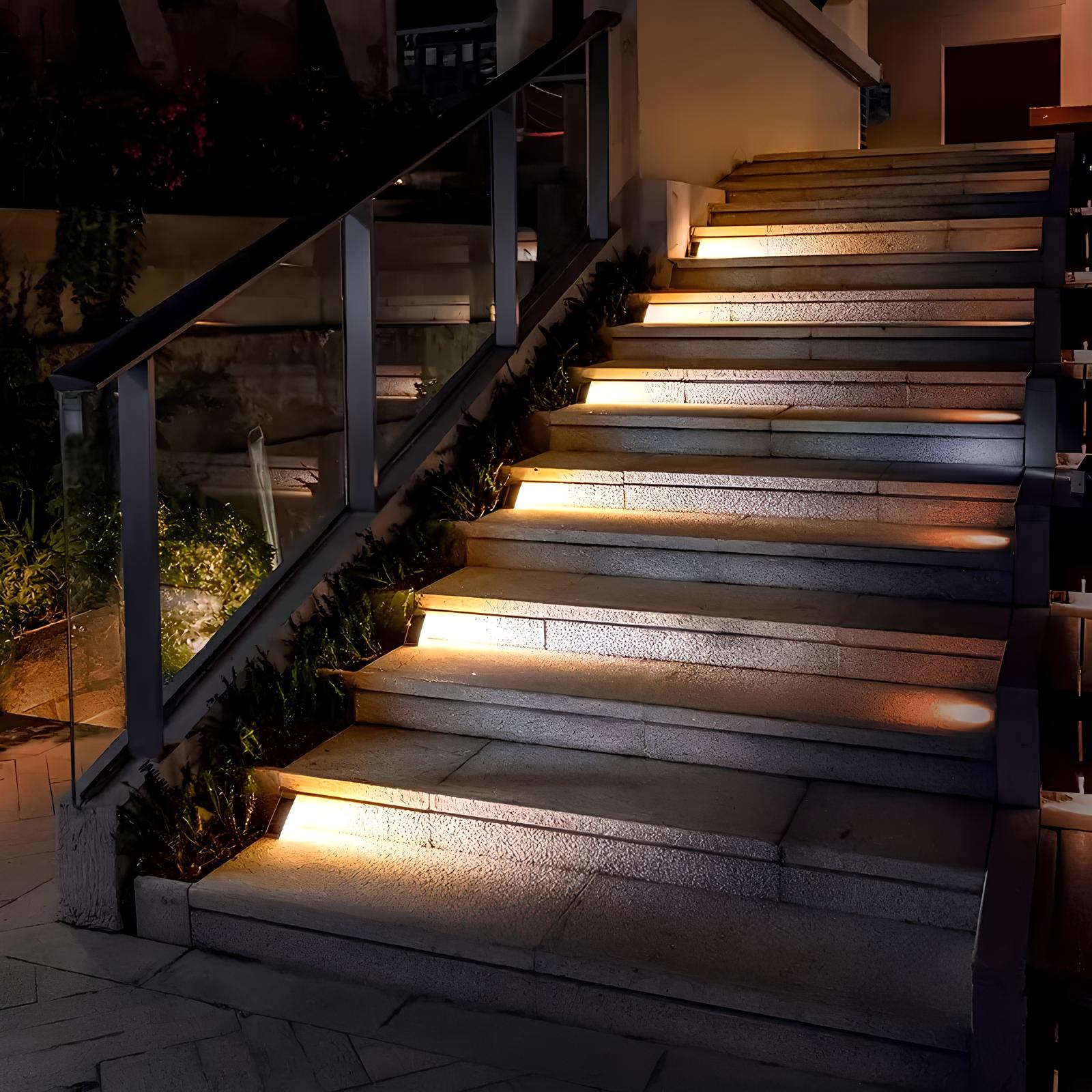 Solarbetriebene LED-Treppenlichter für Außenbereich