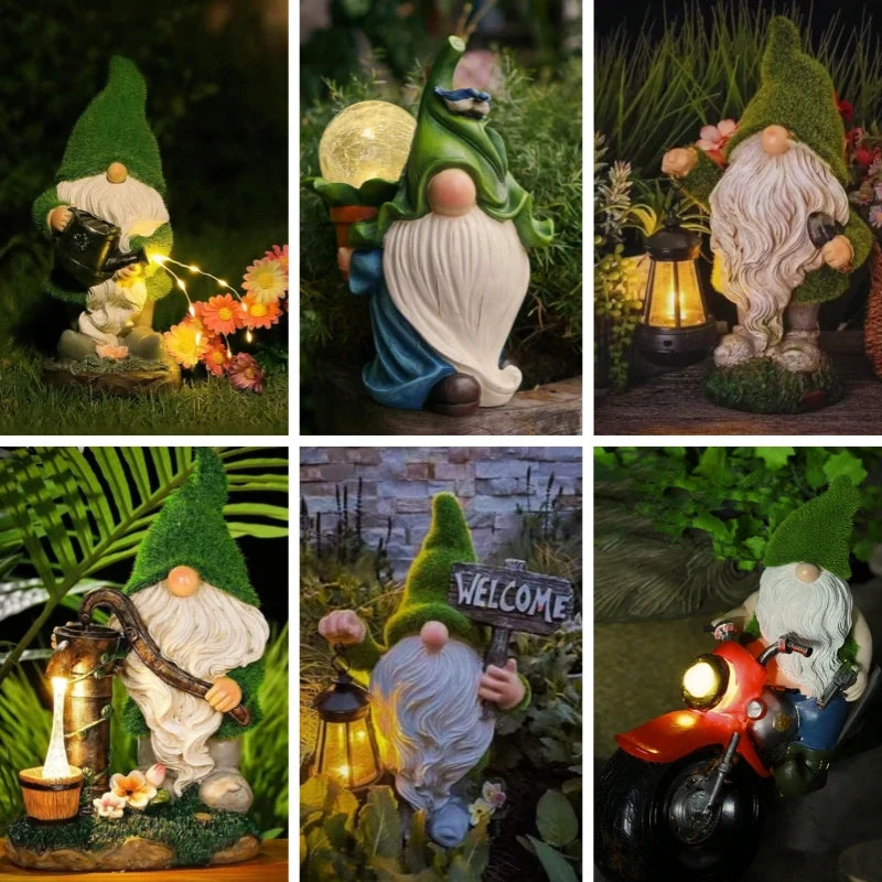 GlowGnomes™ Solar-Gartenfigur mit Licht