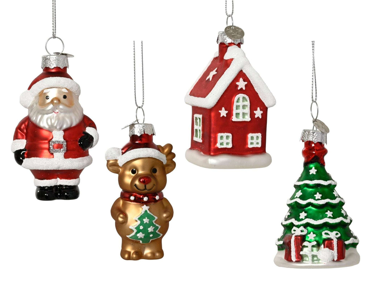 Baumanhänger „Santa & Friends“ 4 Stk. (8 cm)