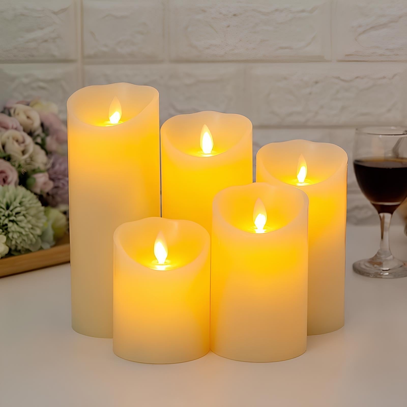 Flammenlose LED-Blockkerzen und Kürbis-Kerzen Set