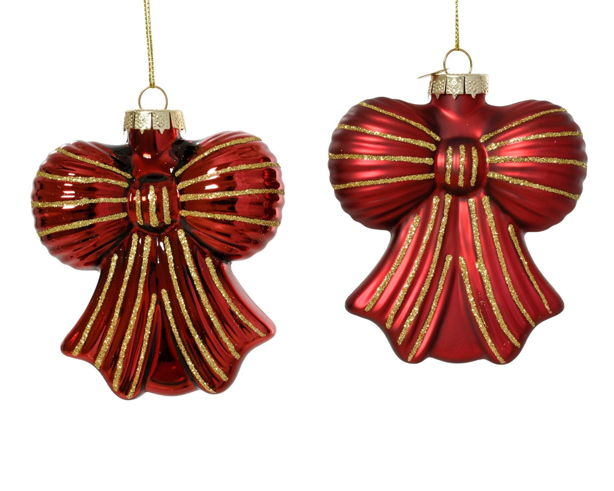 Christbaumanhänger Schleife Rot 12-tlg. (10 x 9 x 4 cm)