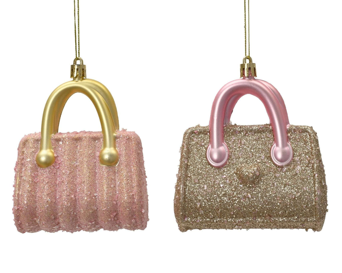 Christbaumanhänger „Shopping Bag“ Gold Rosa 2 Stück (10,3 cm)