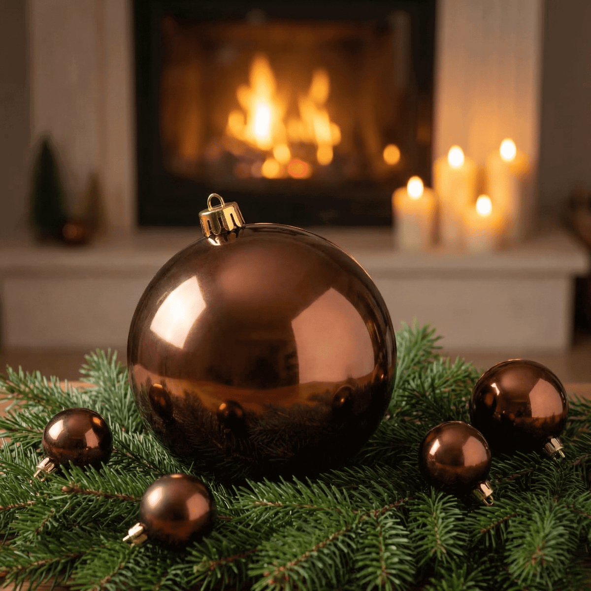 Christbaumkugel Glanz Espresso (Ø 20 cm)