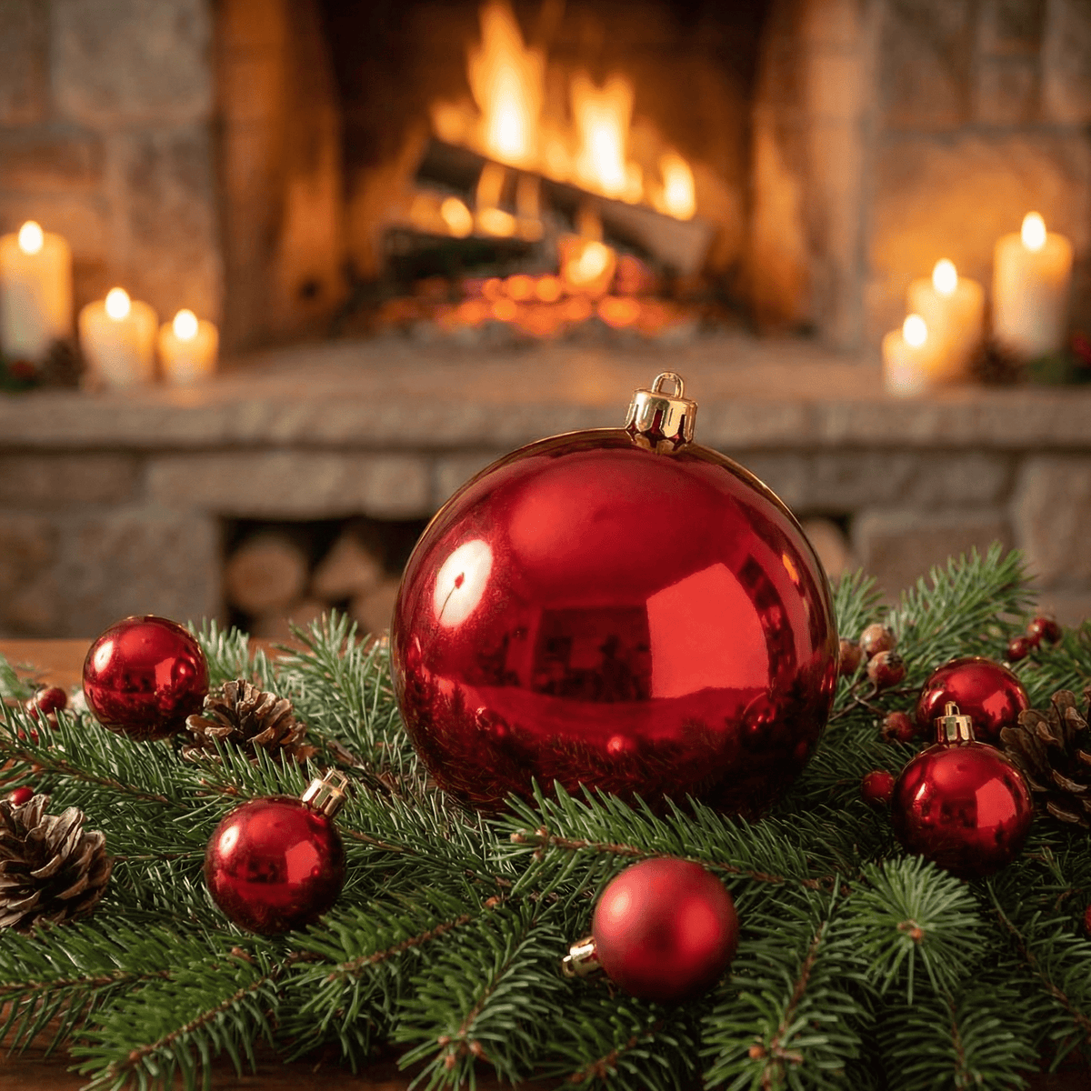 Christbaumkugel Glanz Rot (Ø 25 cm)