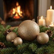Christbaumkugel Glitzer Gold (Ø 20 cm)