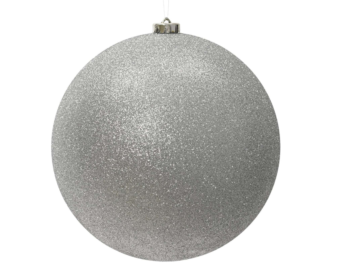Christbaumkugel Glitzer Silber (Ø 20 cm)