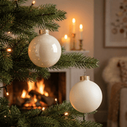 Christbaumkugel-Mix Wollweiss 20-tlg. (Ø 6 cm)