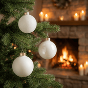 Christbaumkugel-Mix Wollweiss 45-tlg. (Ø 6 cm)