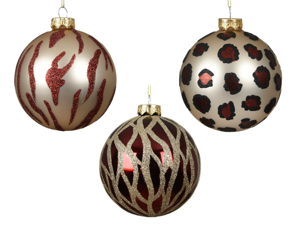 Christbaumkugeln „Safari“ 12-tlg. (Ø 10 cm)