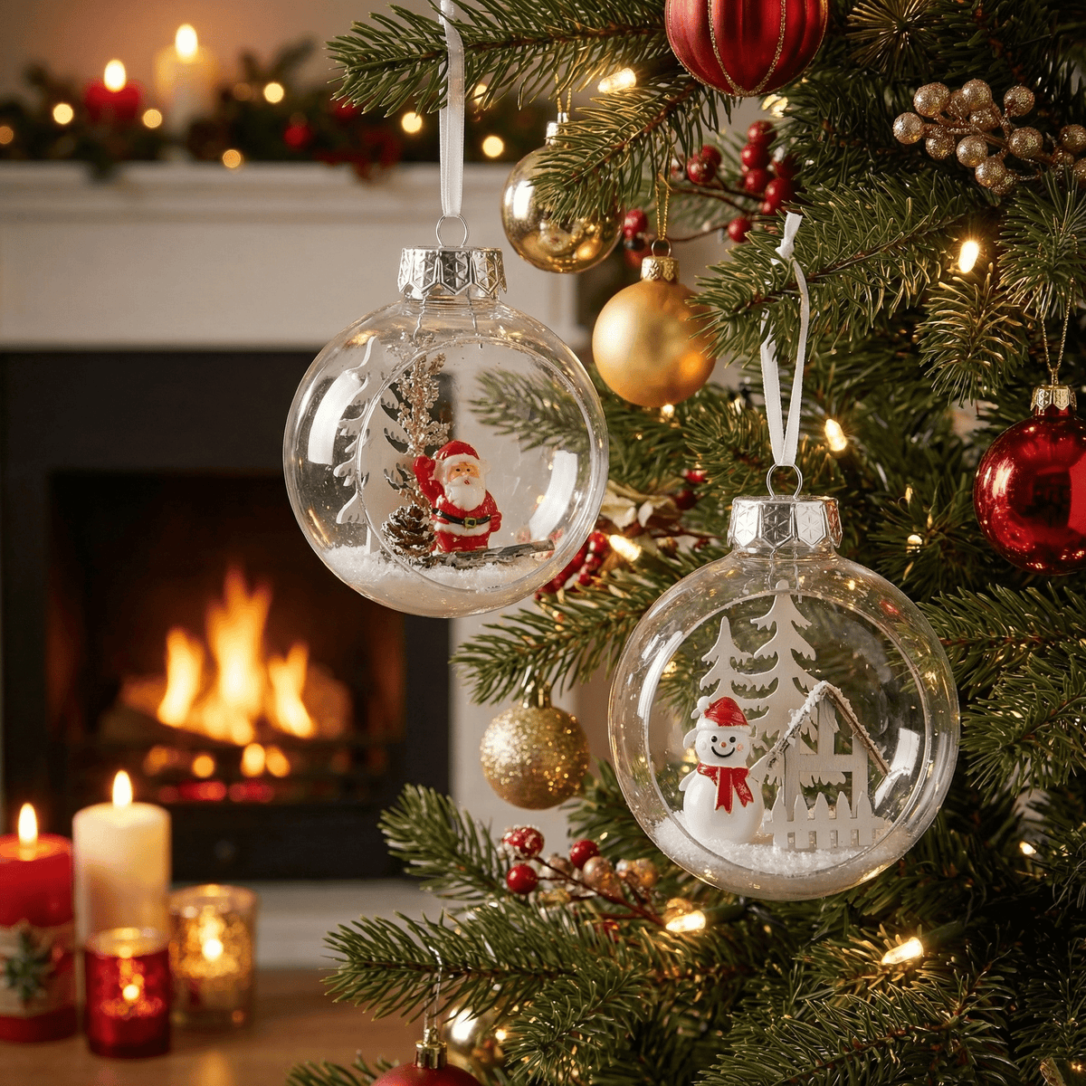 Christbaumkugel „Winterzeit“ 2er-Set (8 cm)