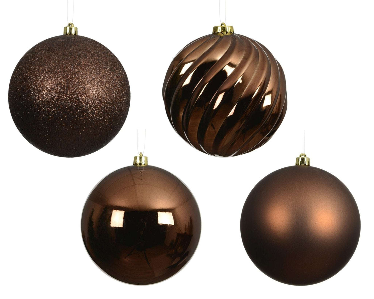 Christbaumkugeln Espresso-Mix 4-tlg. (Ø 14 cm)