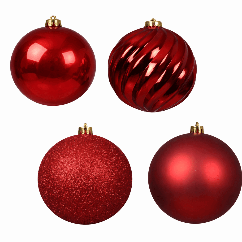 Christbaumkugel-Mix Rot 4-tlg. (Ø 14 cm)
