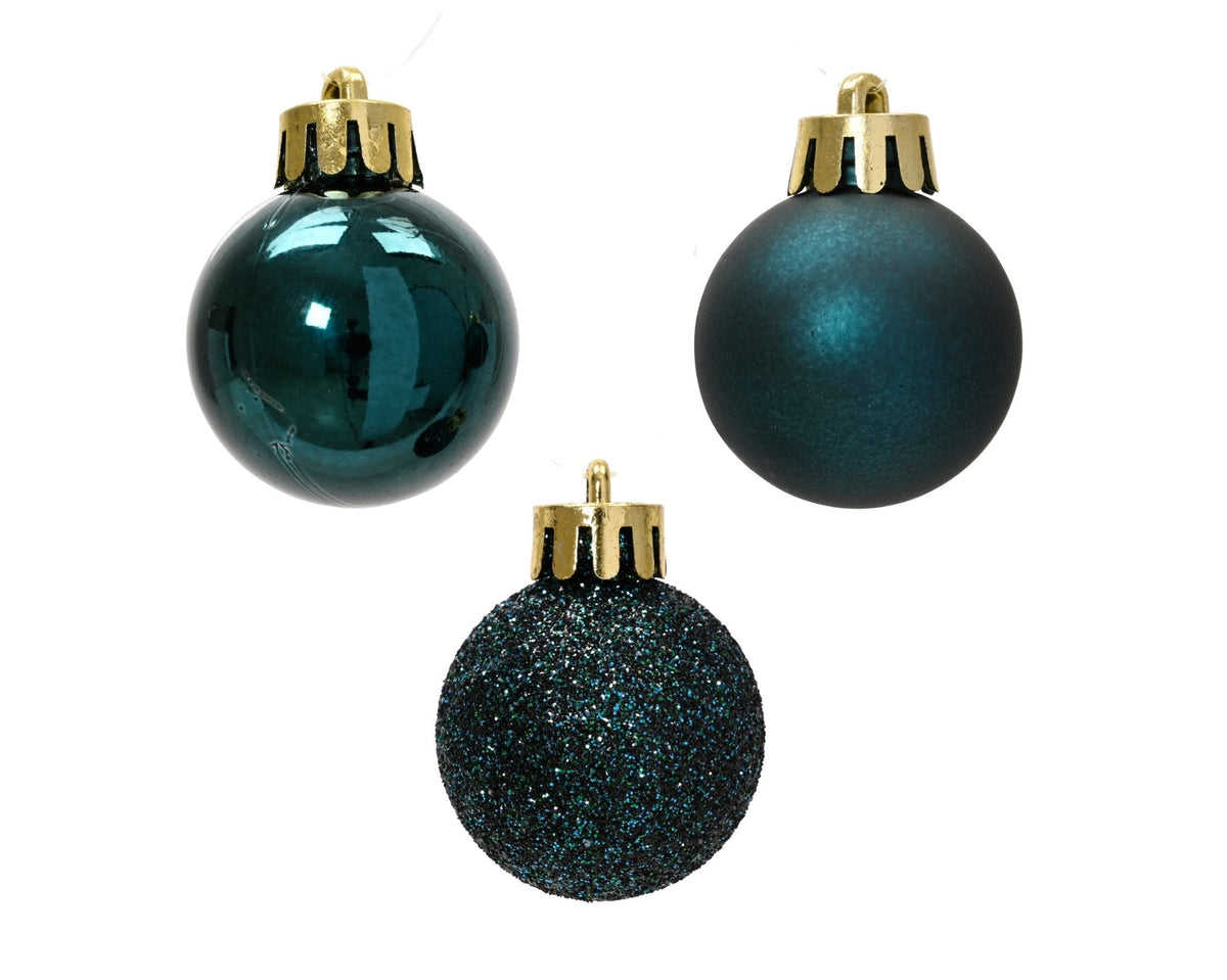 Christbaumkugeln Smaragd-Mix 14-tlg. (Ø 3 cm)