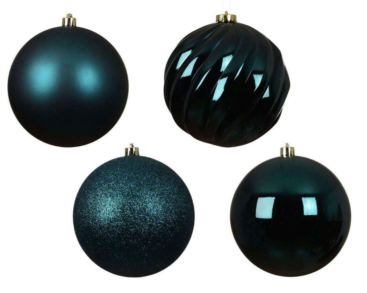 Christbaumkugeln Smaragd-Mix matt/glänzend 4-tlg. (Ø 14 cm)