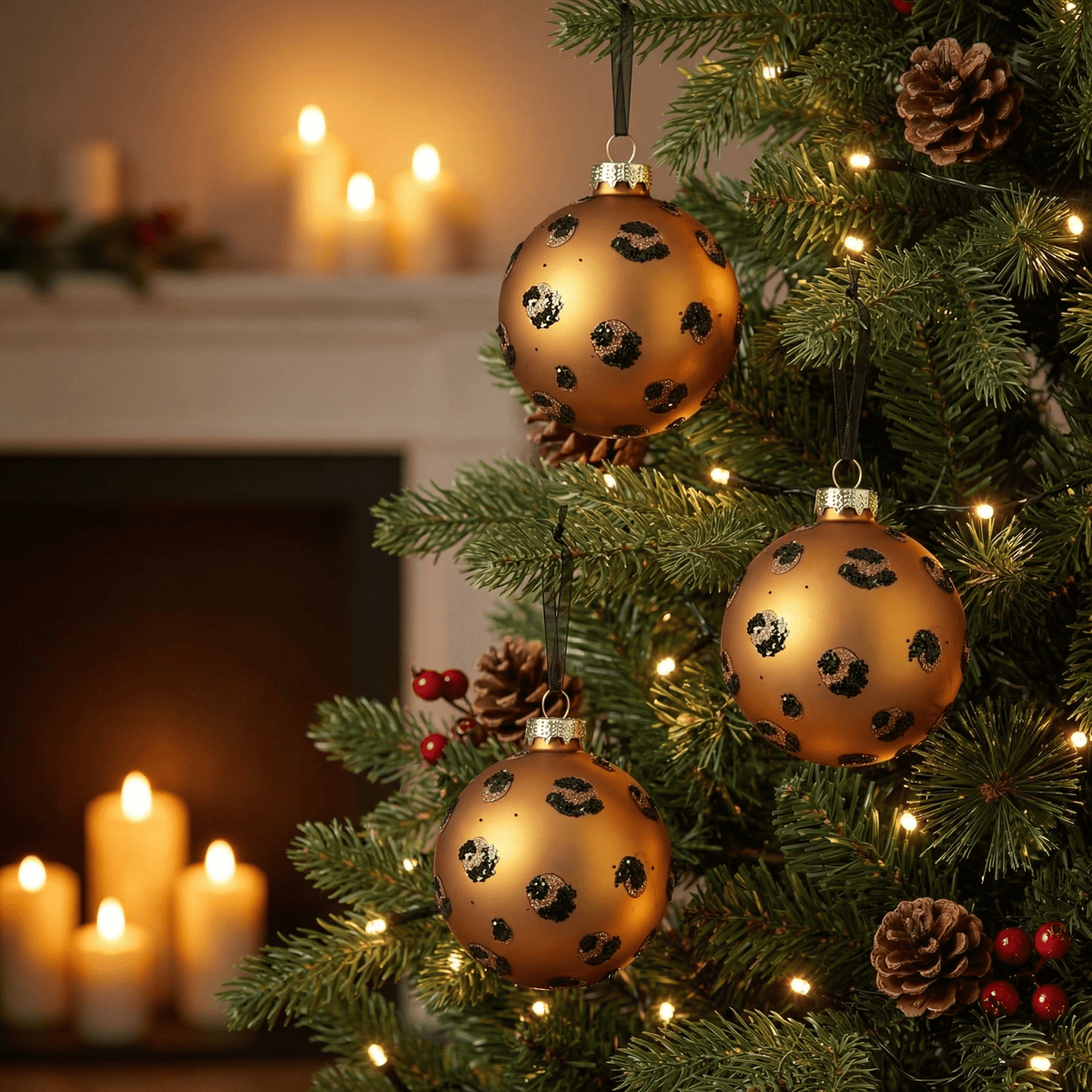 Christbaumkugeln „Wild Glam“ 12-tlg. (Ø 8 cm)