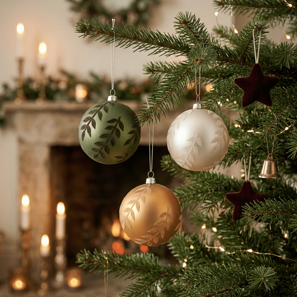 Christbaumkugeln „Zauberwald“ 12-tlg. (Ø 8 cm)