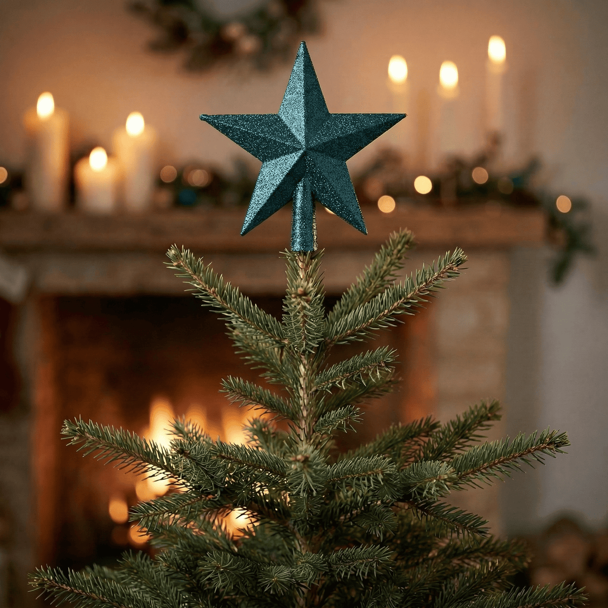 Christbaumspitze Stern Smaragd (19 cm)