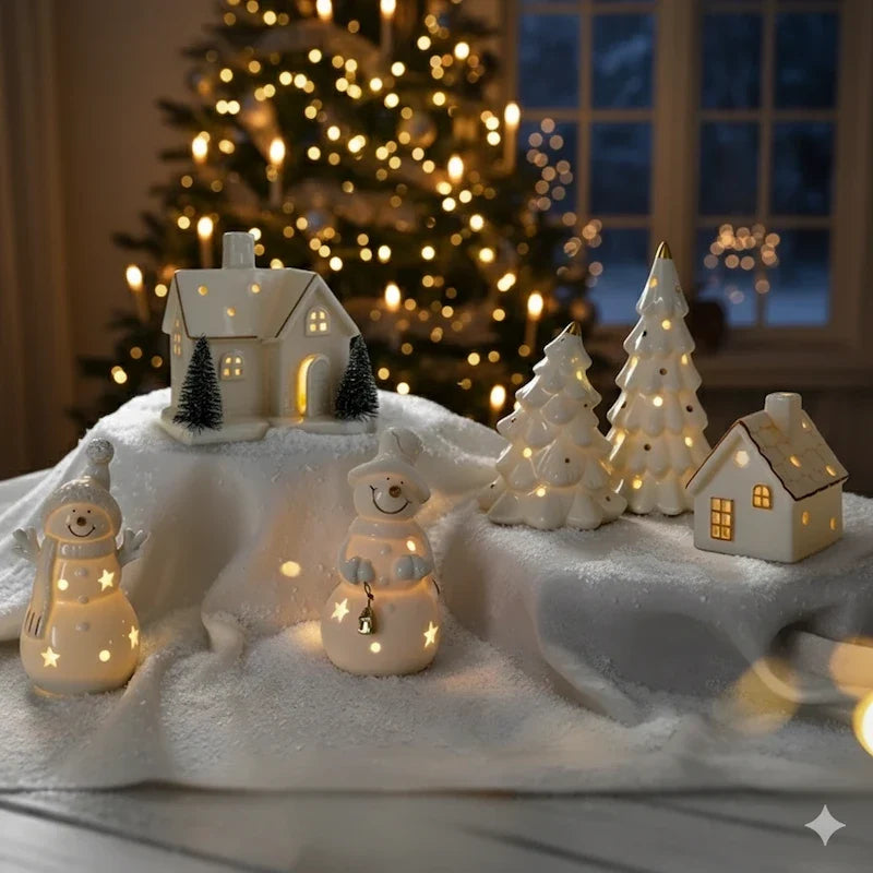 Snowhaven™ Keramikdorf mit Beleuchtung – Winterliche Dekoration