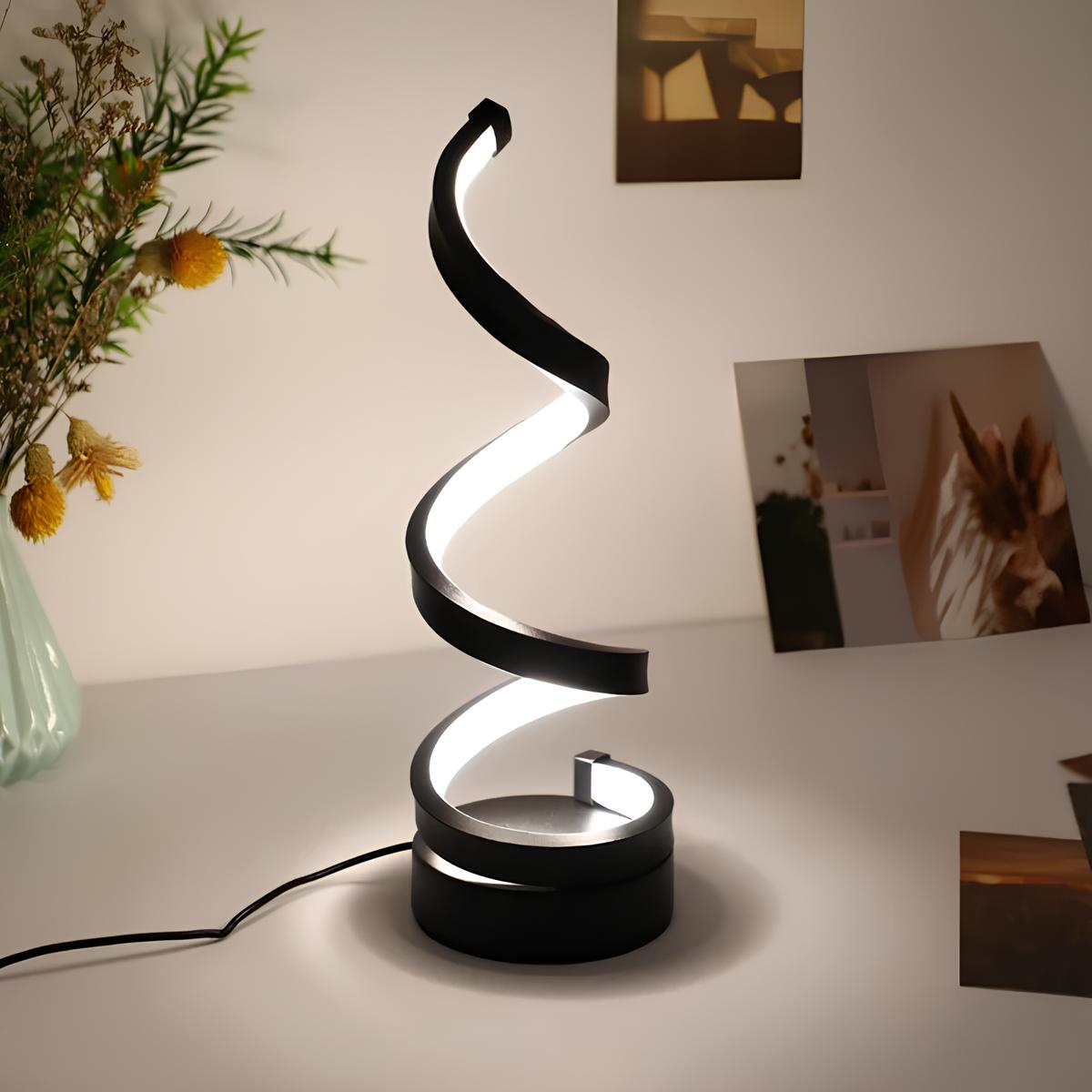 Spiralförmige dimmbare Tischlampe mit Farbwechsel