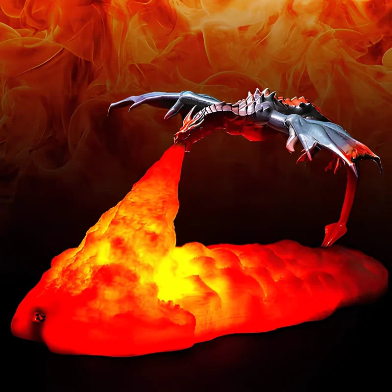 Dracarys Drachenlicht 3D Nachtlicht mit Flammeneffekt, kabellos