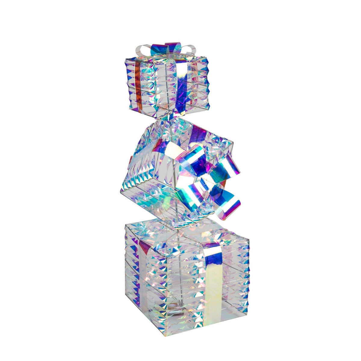Deko-Geschenketurm mit Licht 25 x 75 cm