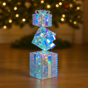 Deko-Geschenketurm mit Licht 25 x 75 cm