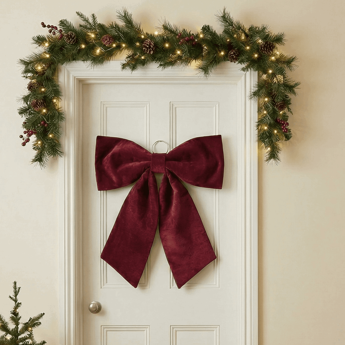 Dekoschleife Bordeaux groß (72 x 66 x 3 cm)