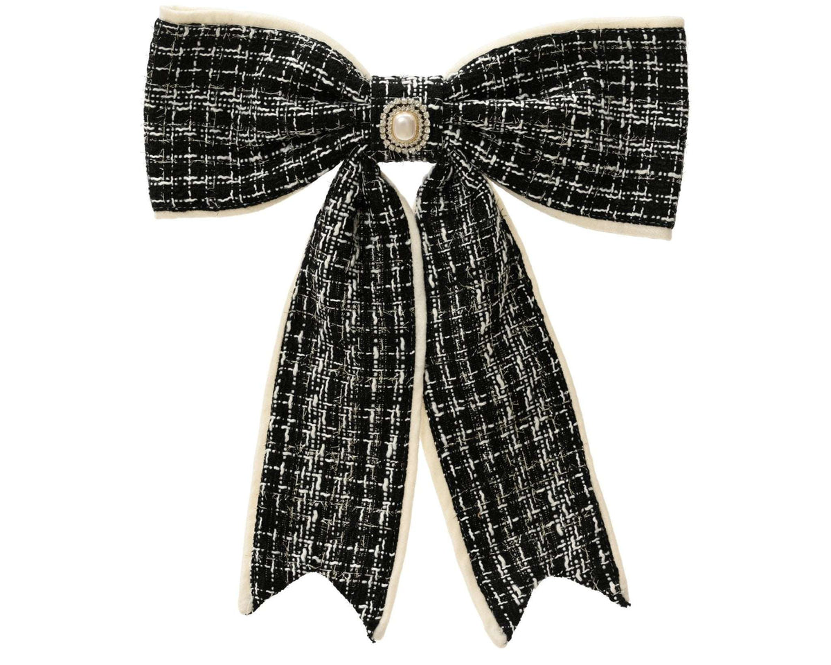 Dekoschleife „Elegant Pearl“ Schwarz klein (14 x 11 x 2,5 cm)