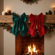 Dekoschleife „Festive Glam“ 2er-Set Rot und Grün (45 x 36 x 6 cm)