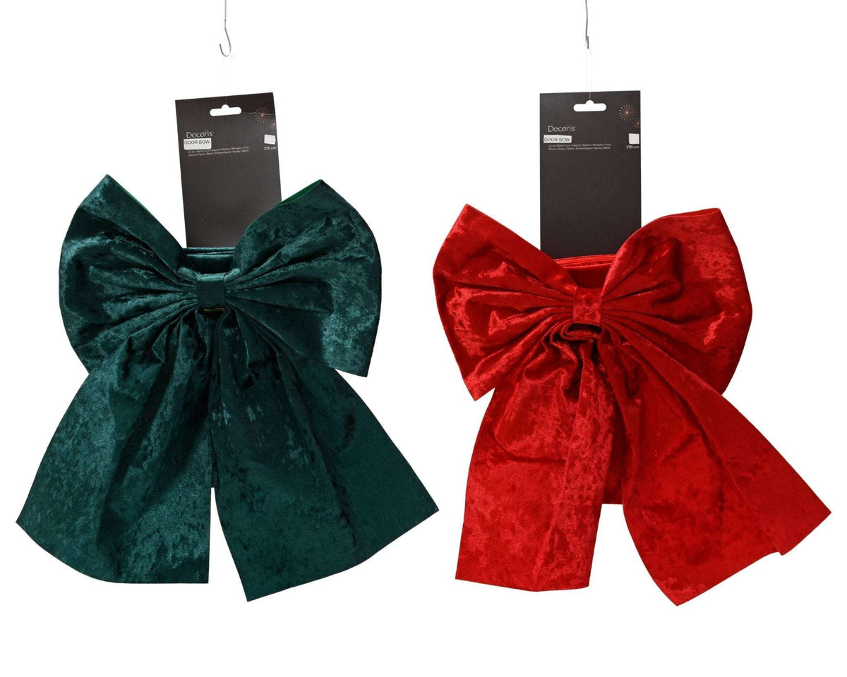 Dekoschleife „Festive Glam“ 2er-Set Rot und Grün (45 x 36 x 6 cm)
