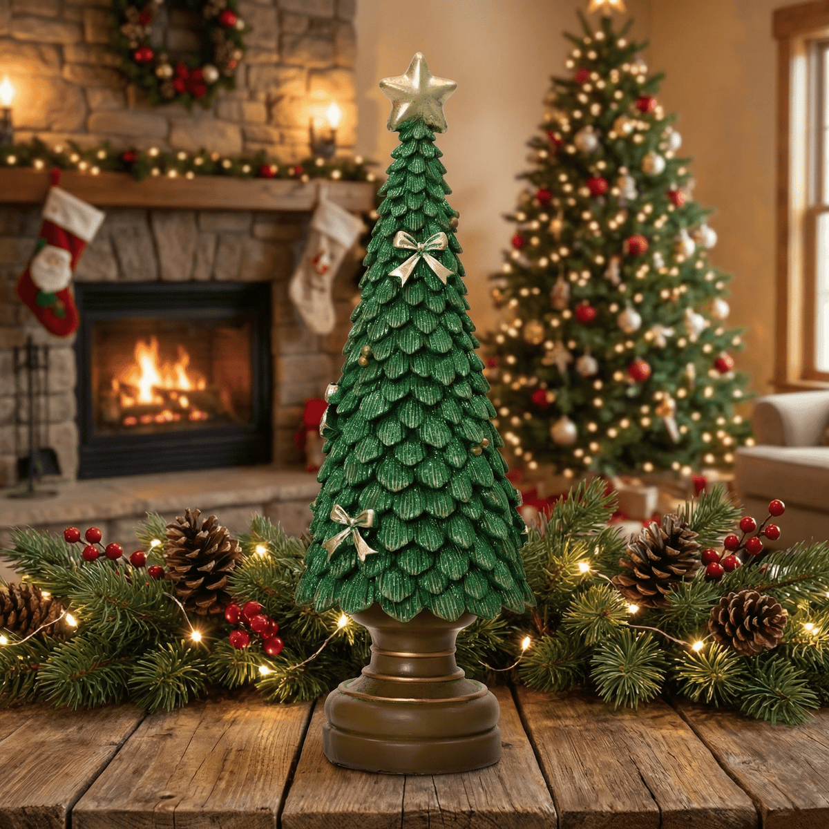 Deko-Weihnachtsbaum Grün groß (36 x 12 x 12 cm)
