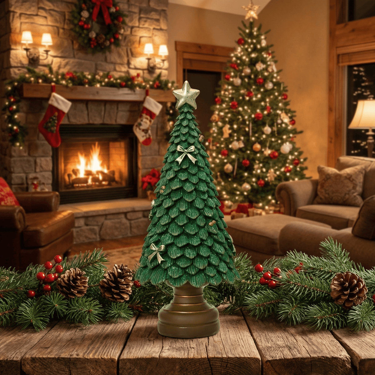 Deko-Weihnachtsbaum Grün klein (23 x 10 x 10 cm)