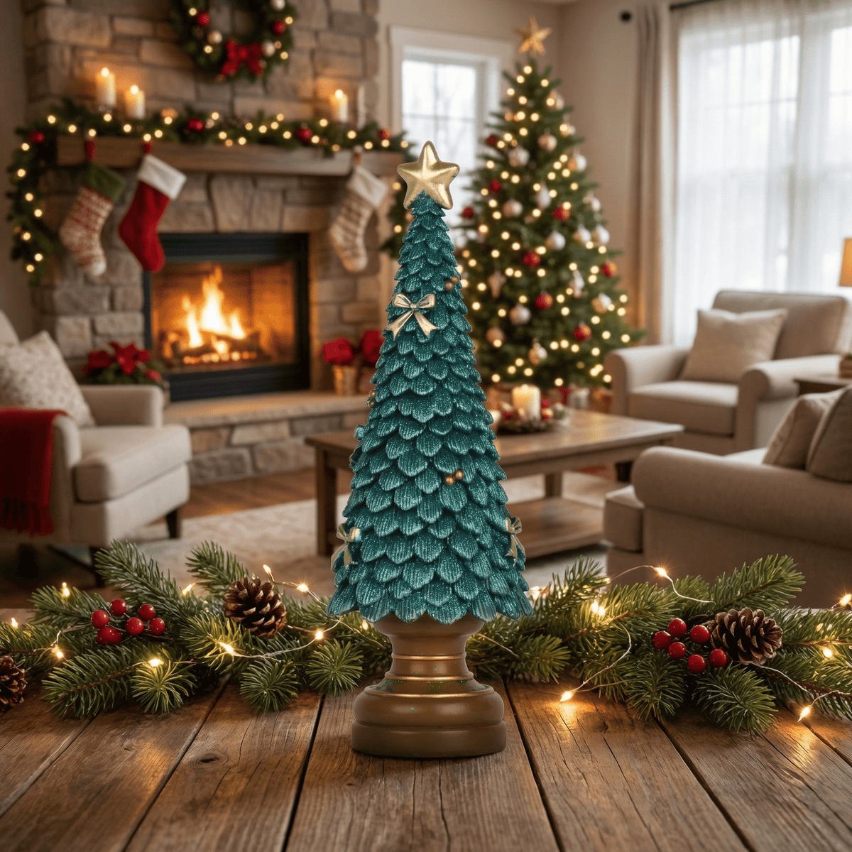 Deko-Weihnachtsbaum Smaragd groß (36 x 12 x 12 cm)