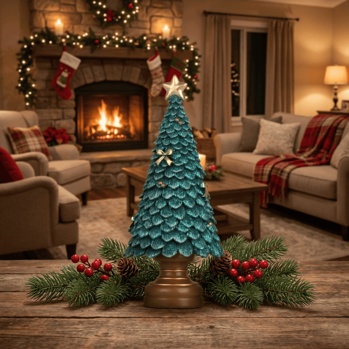 Deko-Weihnachtsbaum Smaragd klein (23 x 10 x 10 cm)