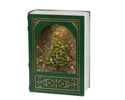 LED-Weihnachts-Dekobuch mit zauberhaft glitzerndem Schneeeffekt und Musik (23,5 x 17 x 7 cm)