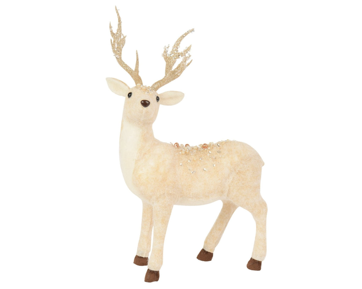 Dekofigur Hirsch „Festlicher Goldglanz“ (42 x 18 x 26 cm)