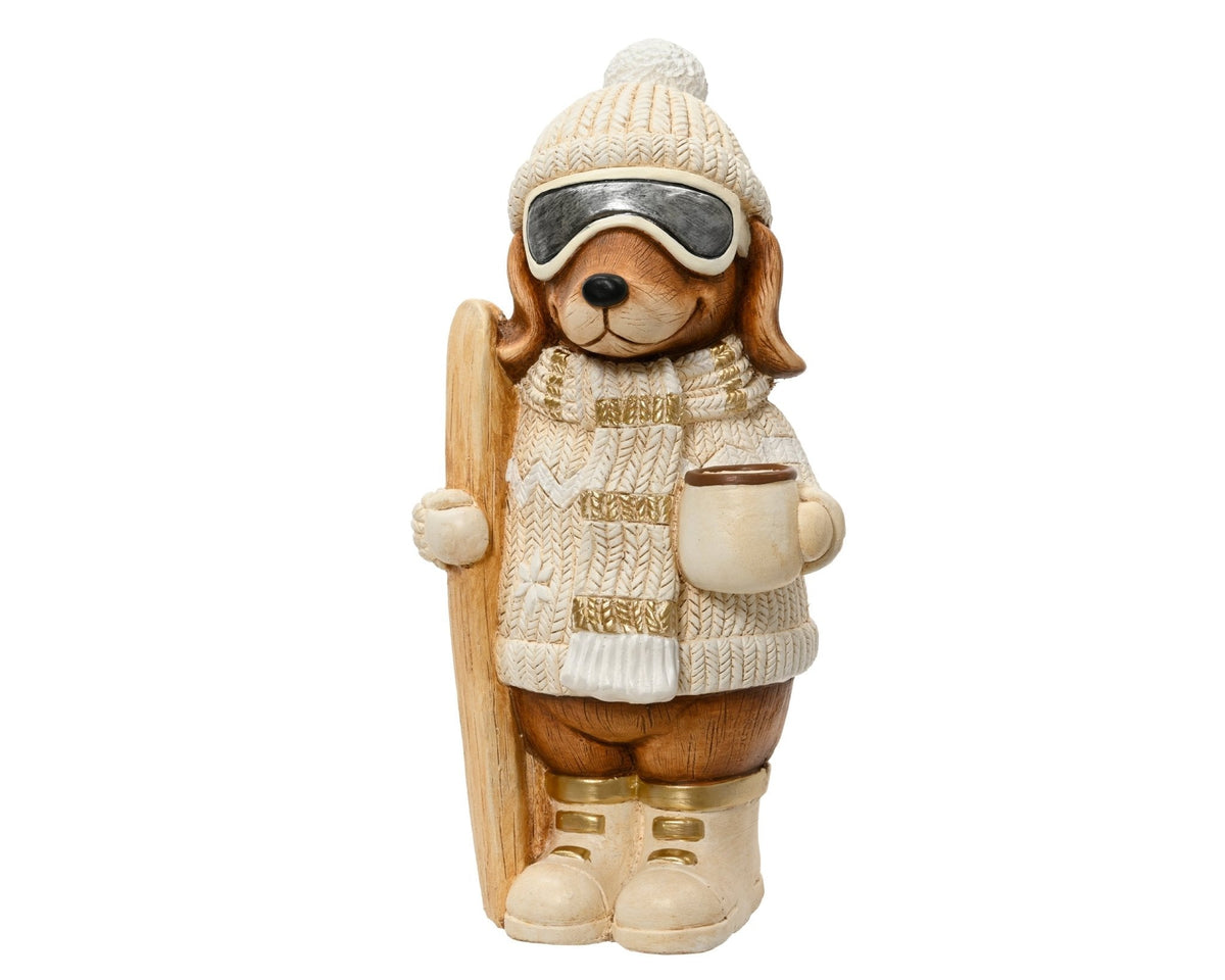 Dekofigur Hund „Après-Ski“ (44,5 x 23 x 21,5 cm)