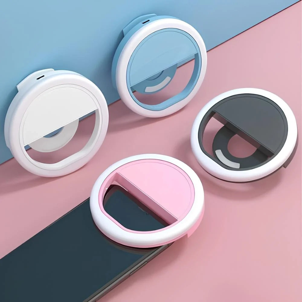 Kompaktes Selfie-Ringlicht mit Clip und einstellbarer Helligkeit